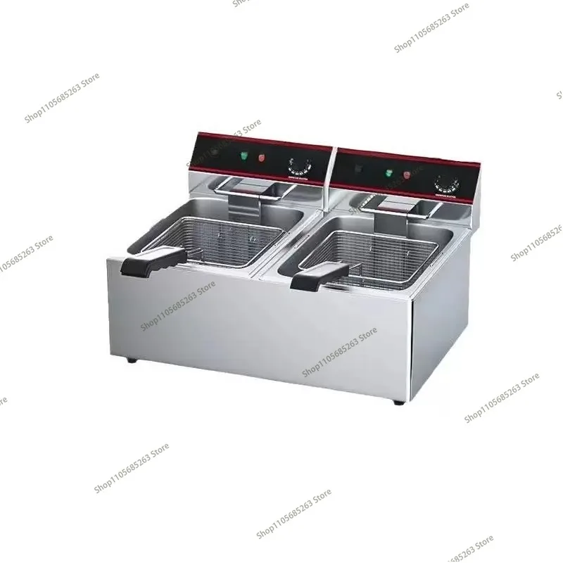 Commercial electric fryer Thickened fryer Chicken chops Fried fritters Equipment  Double cylinder electric fryer Large