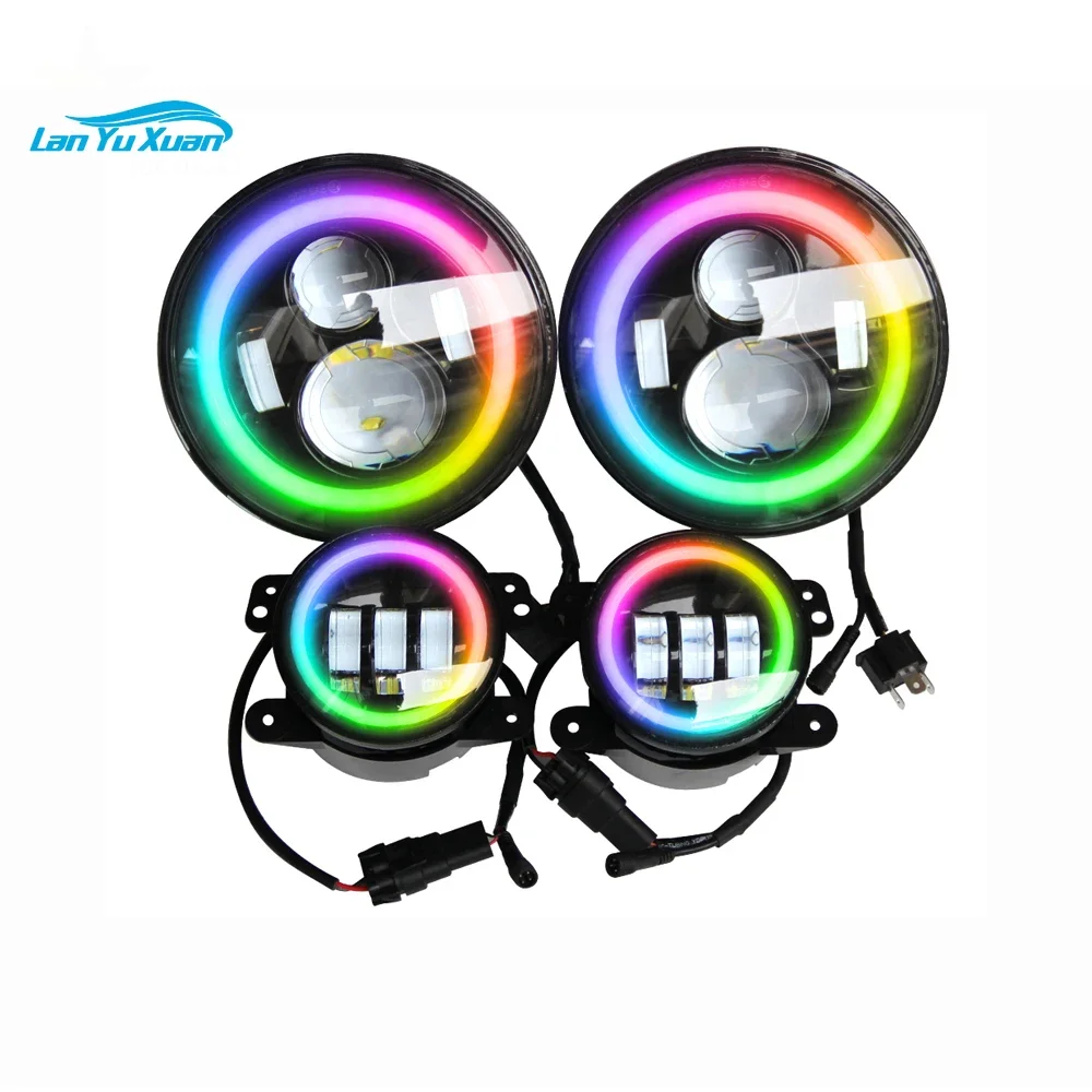 Offroad 4x4 Automotive 4inch Led Fog Light Multi Color Changing 7inch RGB Led Headlight