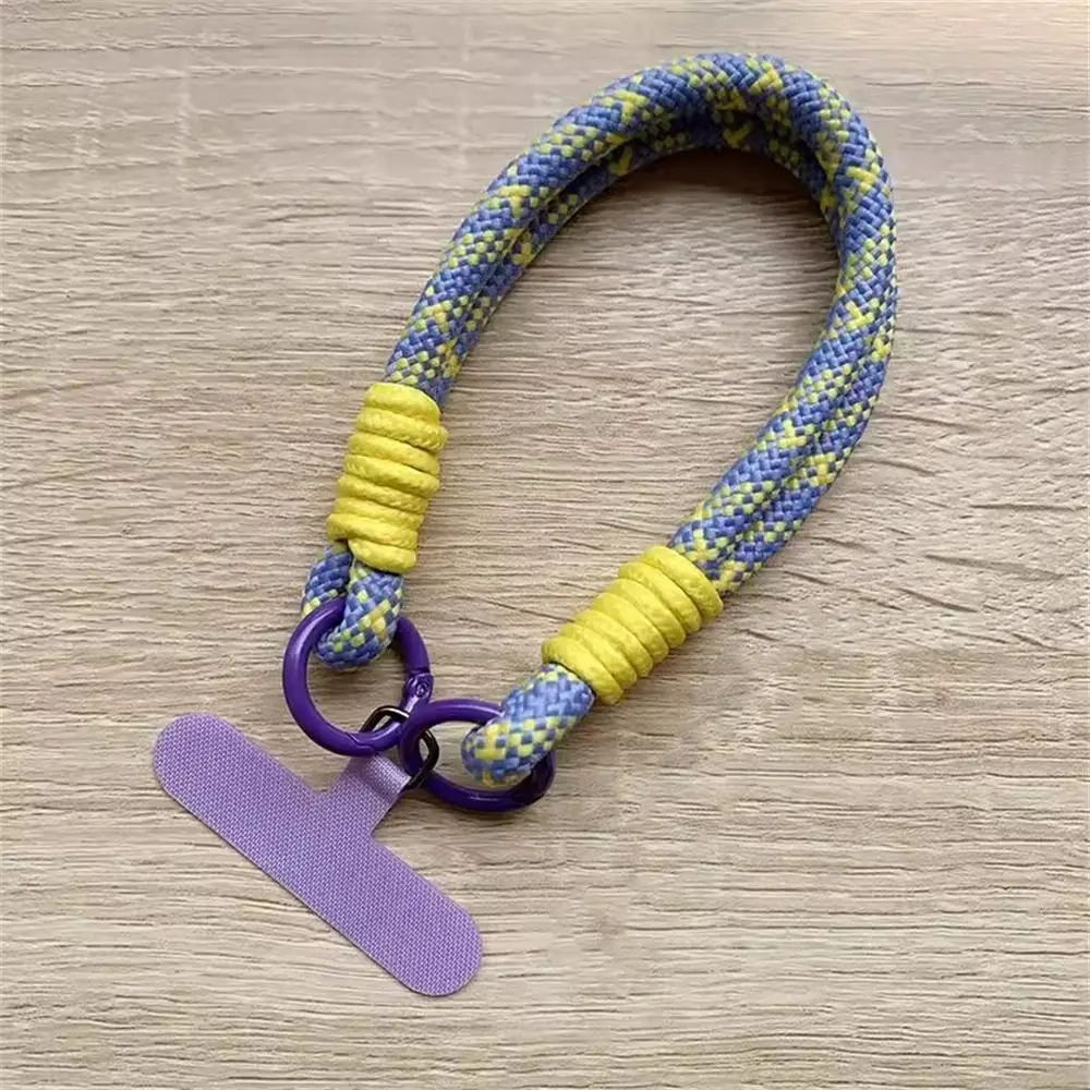 Cordão destacável para celular, trançado, anti-perda, pulseira de pulso com remendo, pingente de telefone, corrente suspensa, capa móvel