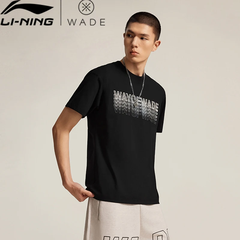 

Li-Ning Men Wade T-shirt AT DRY FREEZE 64%Cotton 36%Polyester Regular Fit Sorona Crew Neck LiNing Leisure Tee Tops AHSV015