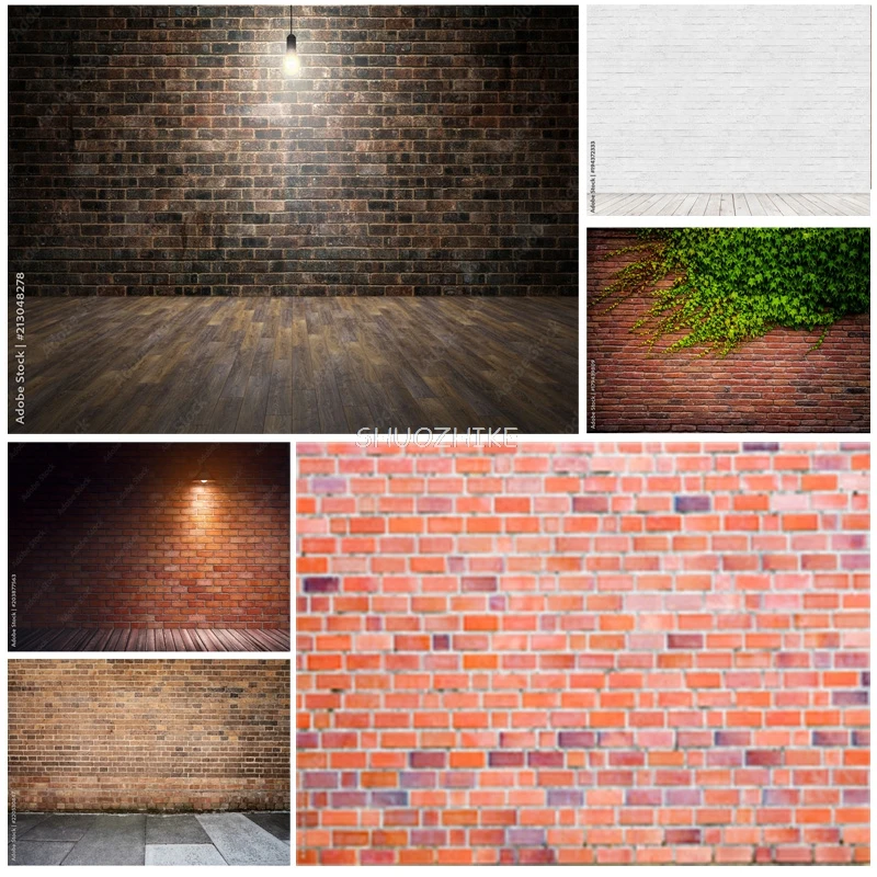 

SHUOZHIKE Thin Cloth Vintage Brick Wall Wooden Floor Photography Backdrops Graffiti Photo Background Studio Prop DCR-08