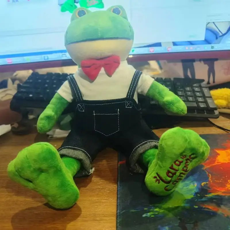 Poupée grenouille en peluche d'expression magique de 25cm, jouet en peluche doux, décor de personnage de dessin animé pour chambre d'enfants, cadeau d'anniversaire
