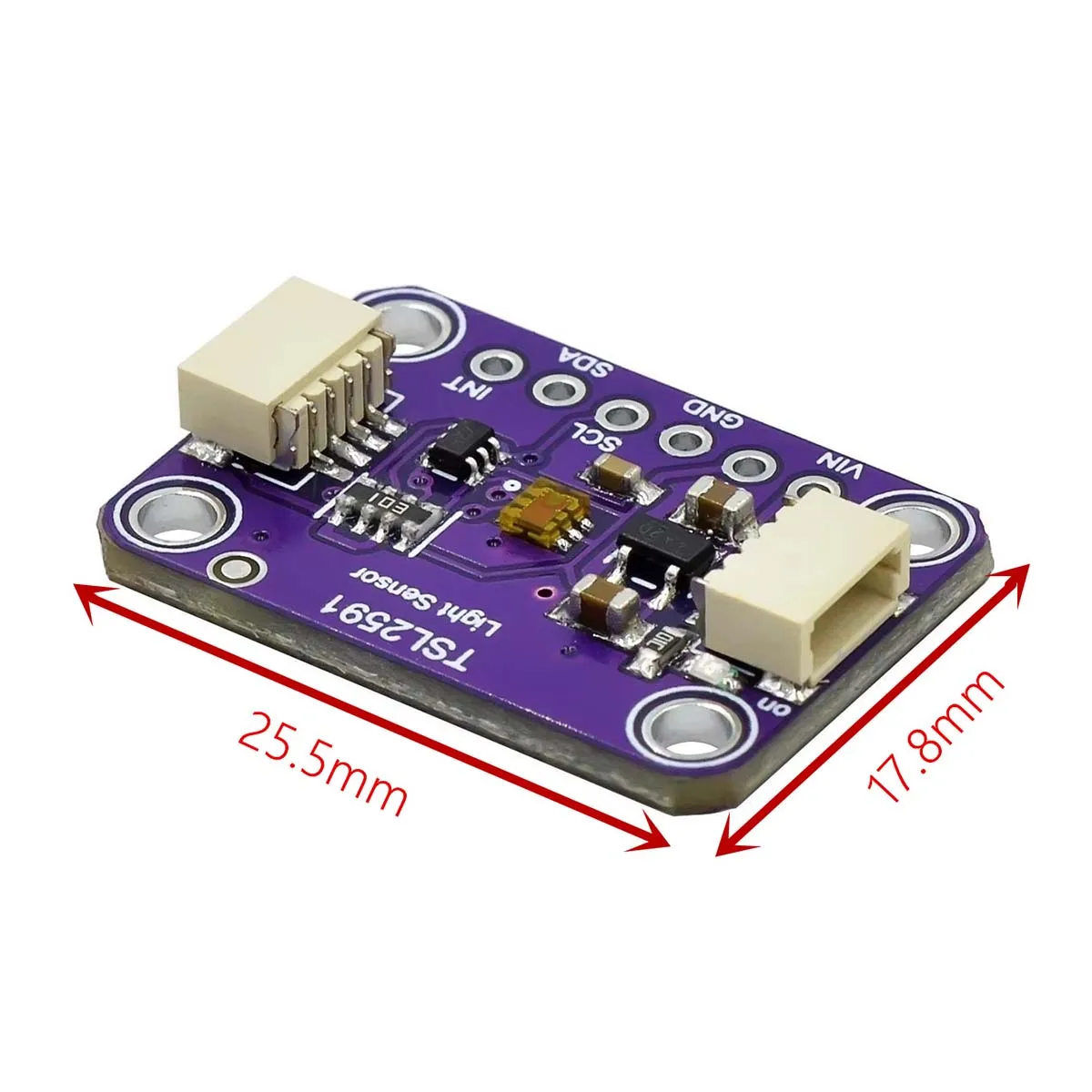 2Pcs TSL2591 High Dynamic Range Digital Light Sensor Breakout Module Purple BoardDual-Spectrum Visible/IR Detection