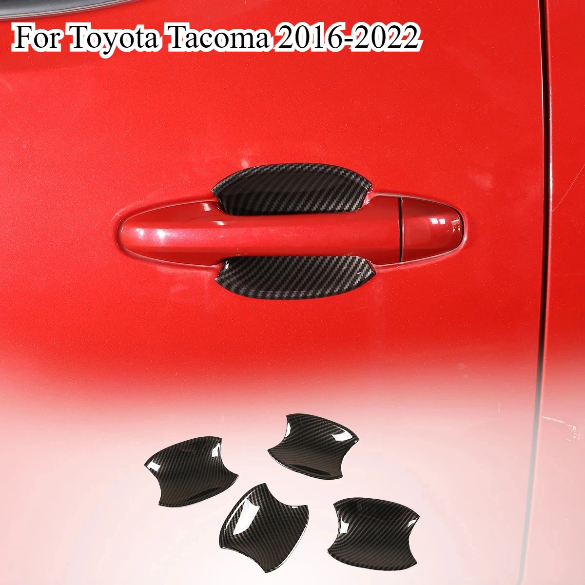 

Car Accessories For Toyota Tacoma 2016-2022 Carbon Fiber Black Sliver ABS Exterior Door Bowl Automobile door handle Trim Cover