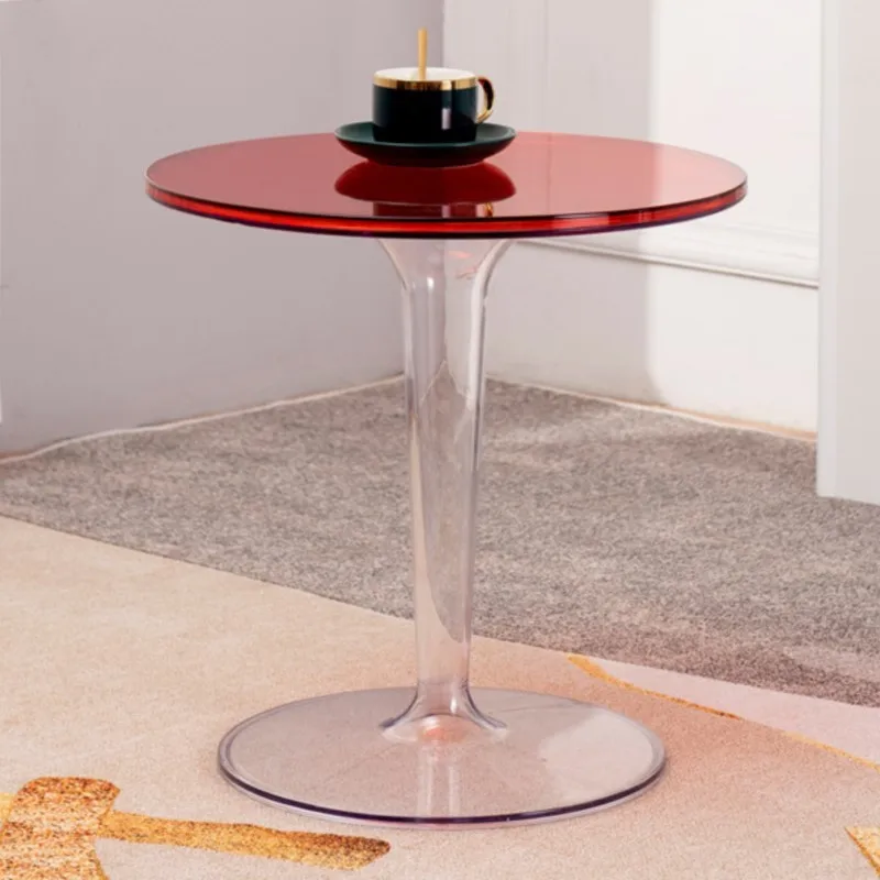 Acrylic Edge Table Nordic Simple Transparent Tea Table Balcony Small Round Table Creative Corner Table Modern Small Coffee Table