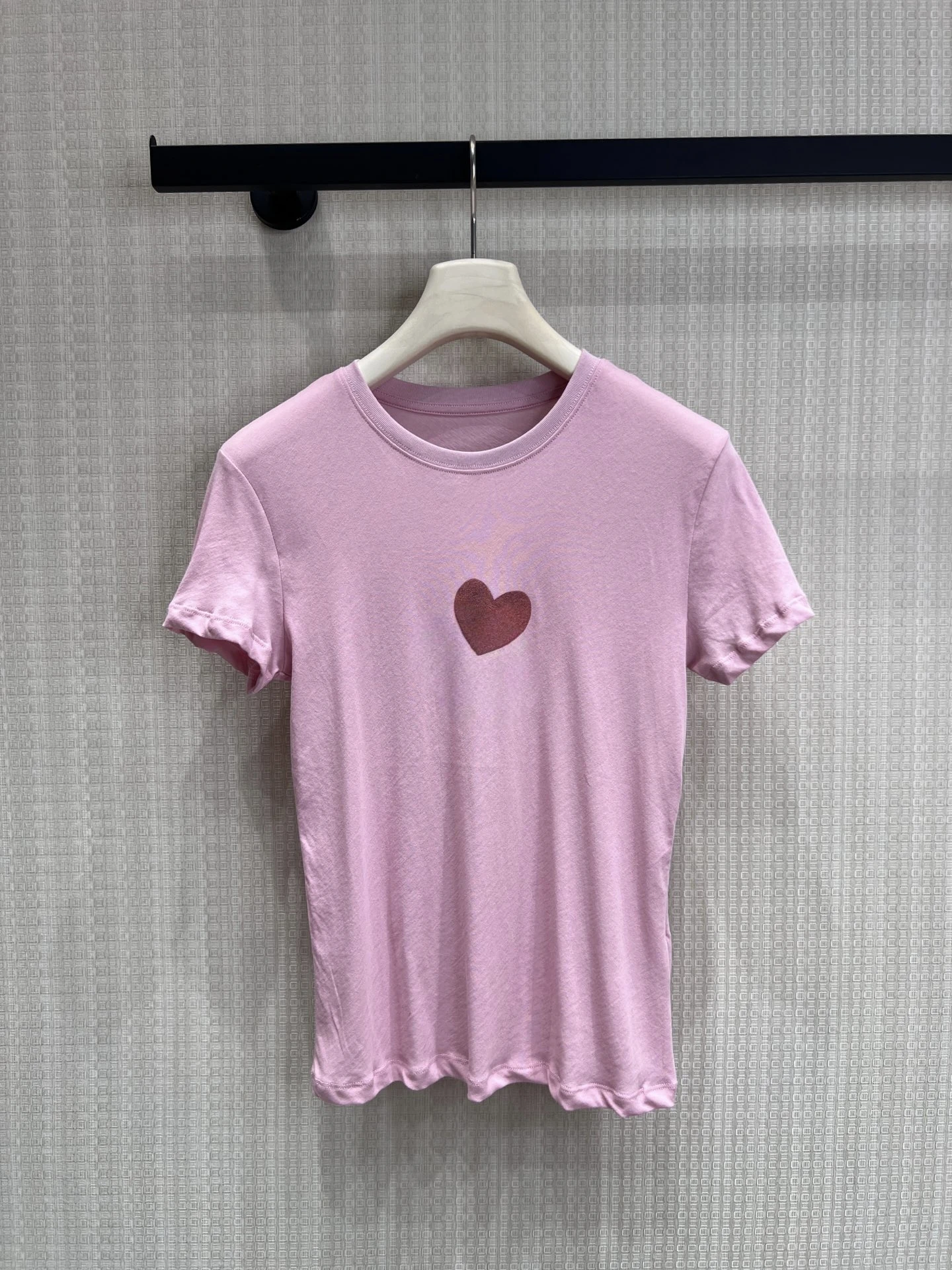 

Sweet Style Women's Short Sleeve T-Shirt round Neck Print Dog Heart Slimming Fashionable Versatile Youthful Cotton Summer