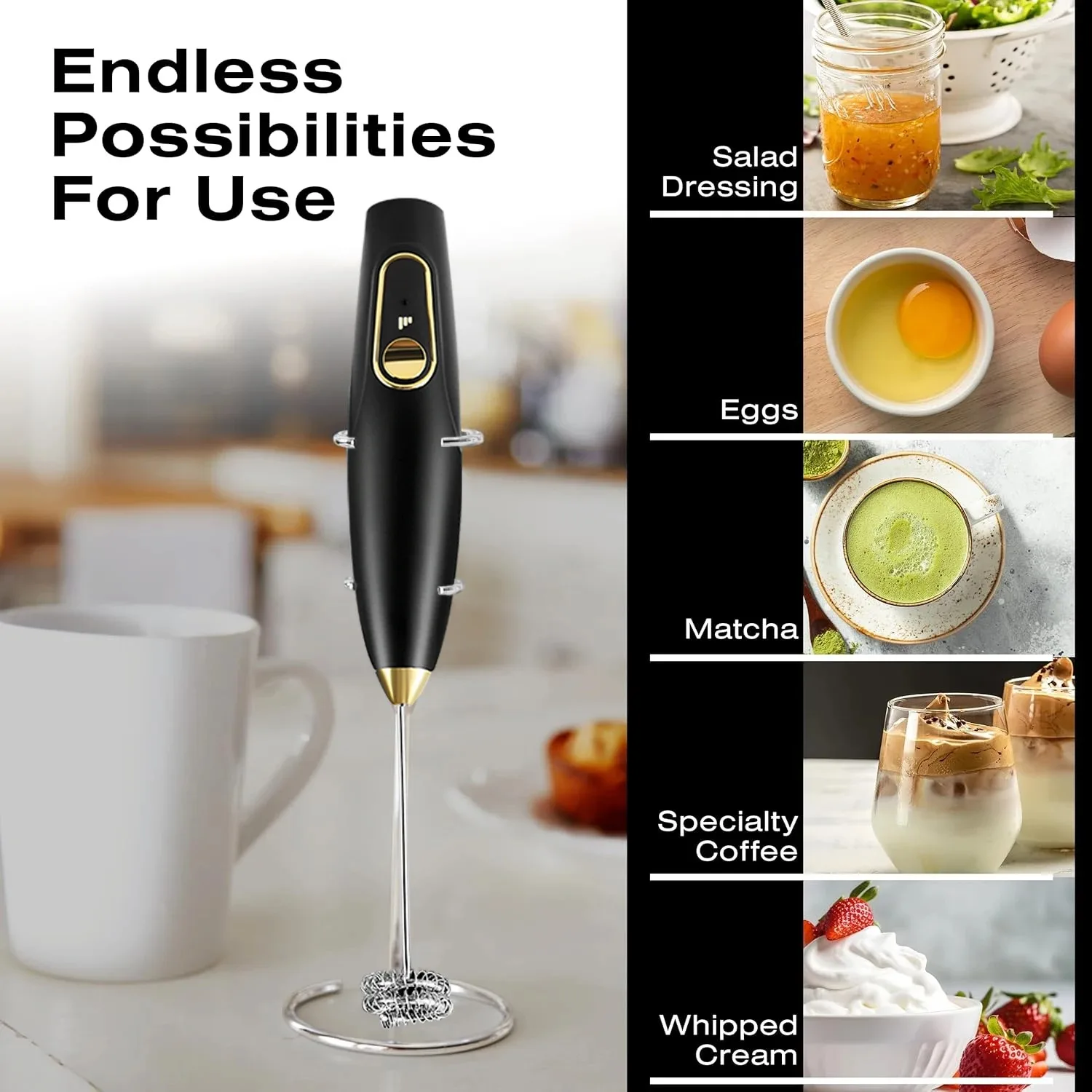 라떼 블렌더, 카푸치노 스무디 말차 핫 초콜릿, 거품을 위한 미니 전기 우유 거품기 휴대용 거품 만들기 기계