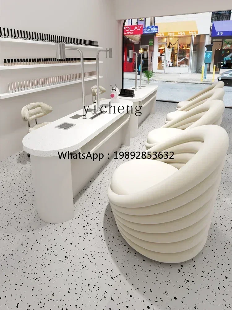 H9- High-End Stainless Steel Multi-Functional Nail Table and Chair Suit Embedded High-Power Vacuum Cleaner