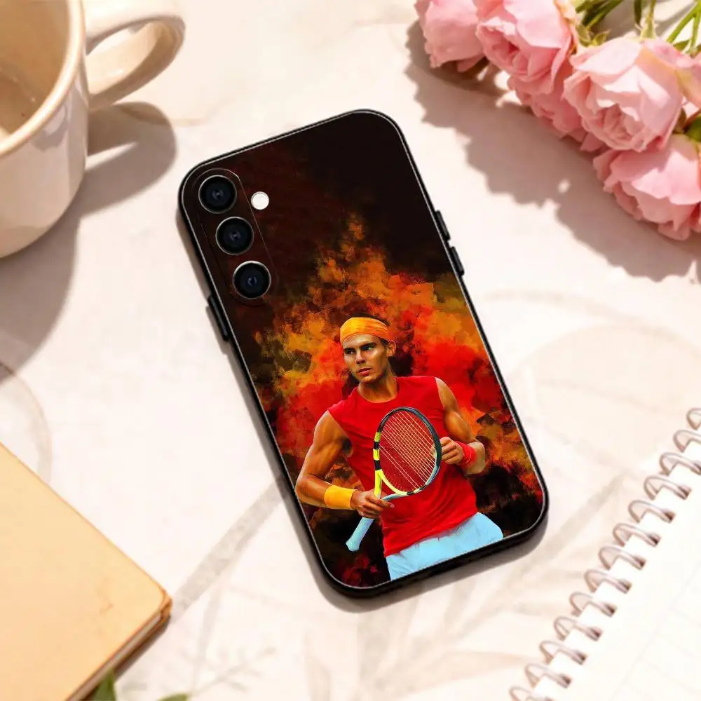 Etui na telefon R-Rafael N-Nadal Tennis Merch do Samsung Galaxy A73, A72, A71, A70, A53, A52, A51, inne modele, miękka czarna obudowa
