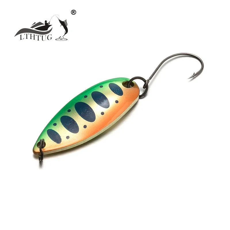 LTHTUG Pesca Stream Bait Trout Spoon Bait MIU 2.2g 2.8g 3.5g Spinner Copper Metal Fishing Spoon Lure For Trout Perch Pike Salmon