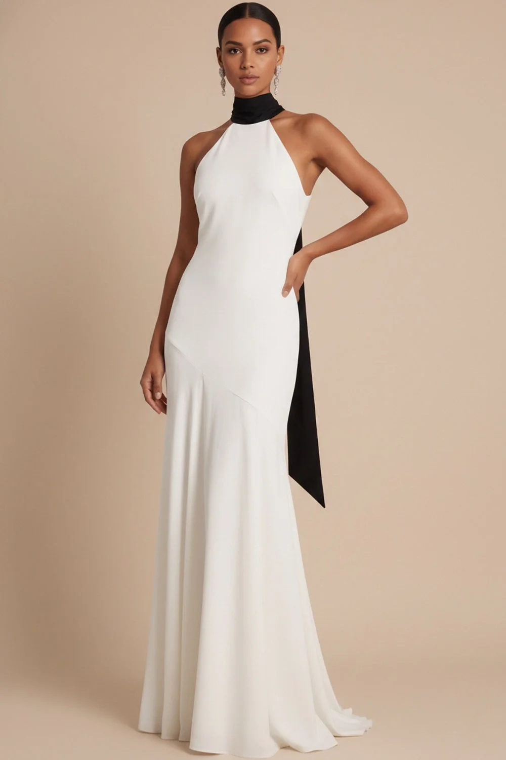 Customized Halter Floor Length Backless Zipper Sleeveless Vestidos Para Bodas Mujer Invitada Robes De Soirée فساتين السهرة Dress