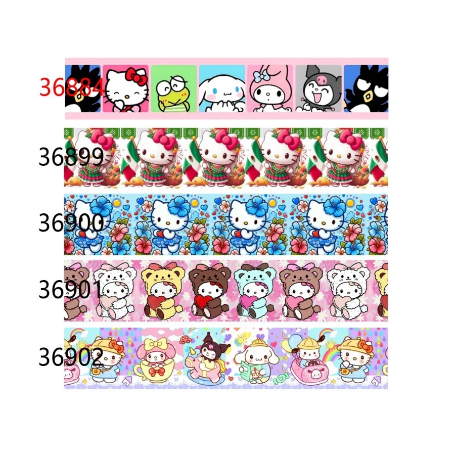 

Лента из мультфильма «Hello Kitty» с принтом 10 ярдов для бантов для волос, аксессуары для шитья своими руками, материалы для рукоделия ручной работы