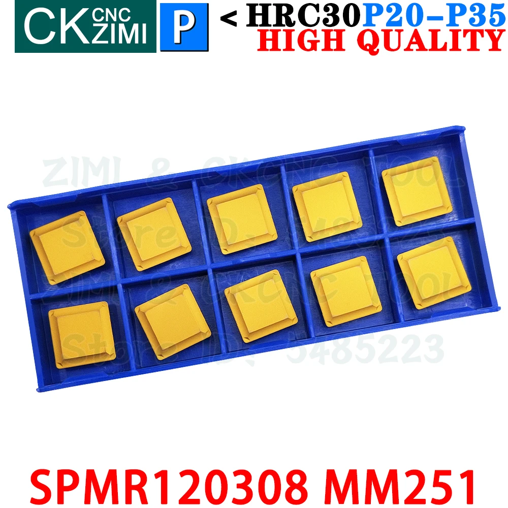 SPMR120308 MM251 SPMR 120308 MM251 Твердосплавные вставки Инструменты для фрезерных пластин SPMR1203 SPMR 1203 SEKN 1203 SEKR Токарный станок с ЧПУ Индексируемый Торцевое фрезерование Токарные режущие инструменты