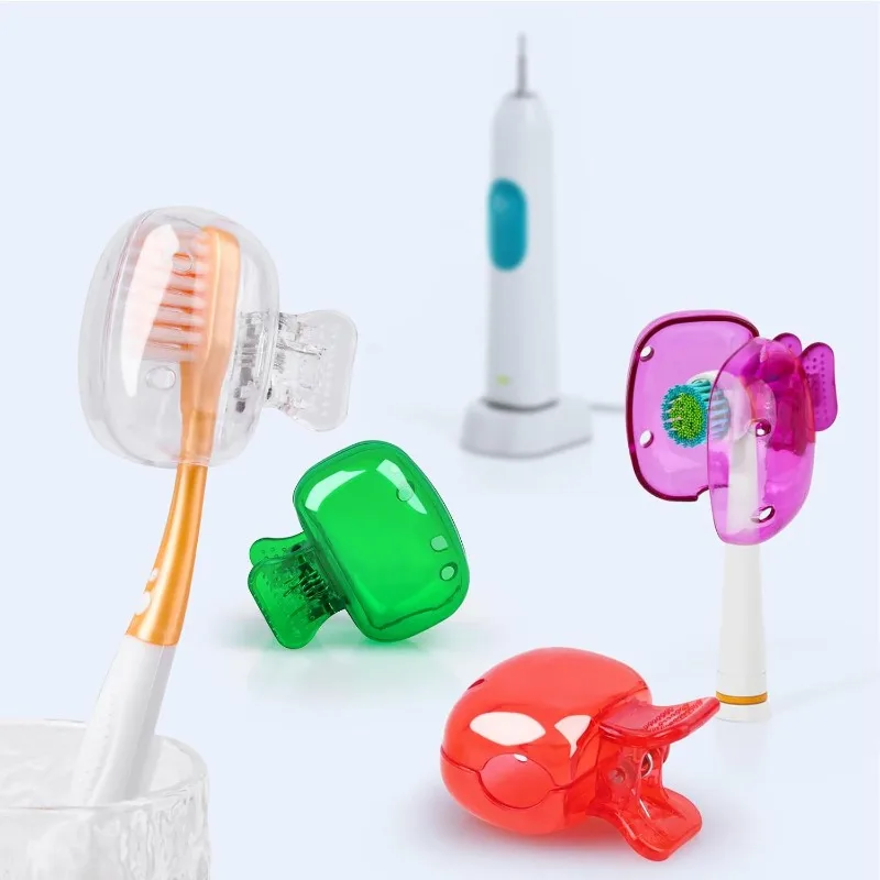 10/4/2PCS Travel Toothbrush Head Covers Toothbrush Protector Cap Brush Pod Case Protective Portable Plastic Clip for Household