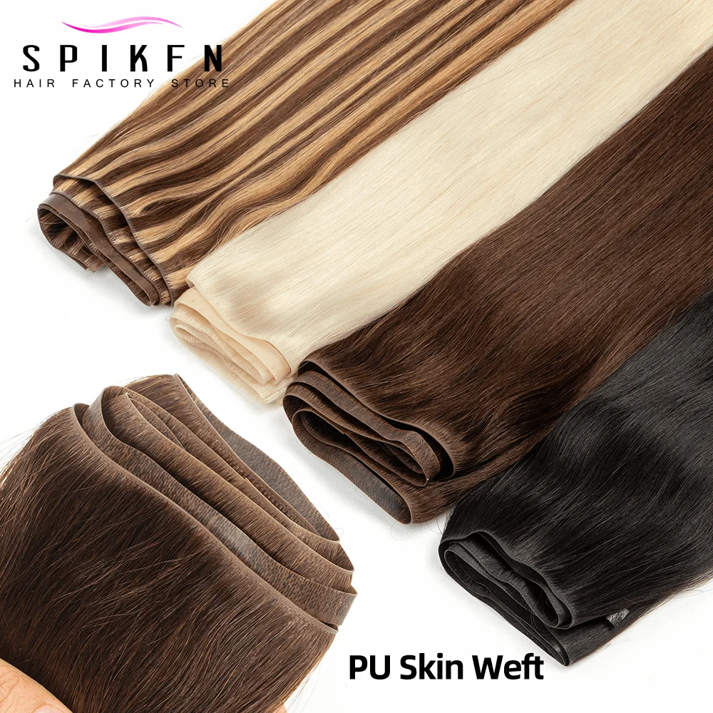 

Long Tape Weft Human Hair Extensions 12"-22" Invisible Inject PU Skin Flat Weft Hair Bundles 100g Sewing In Micro Links Hair