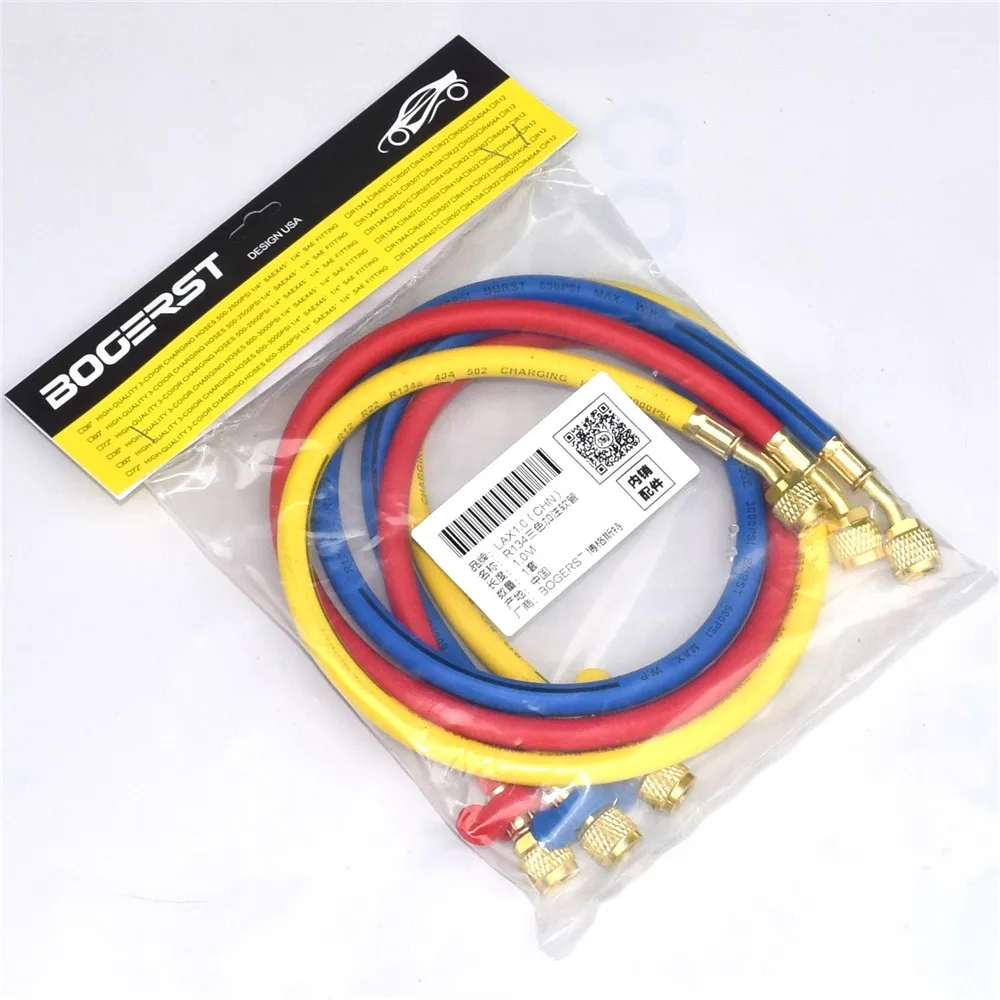 

Automobile Air Conditioning Refrigerant Filling Gauge Tube Three Color Fluorine Filling Tube 1pc