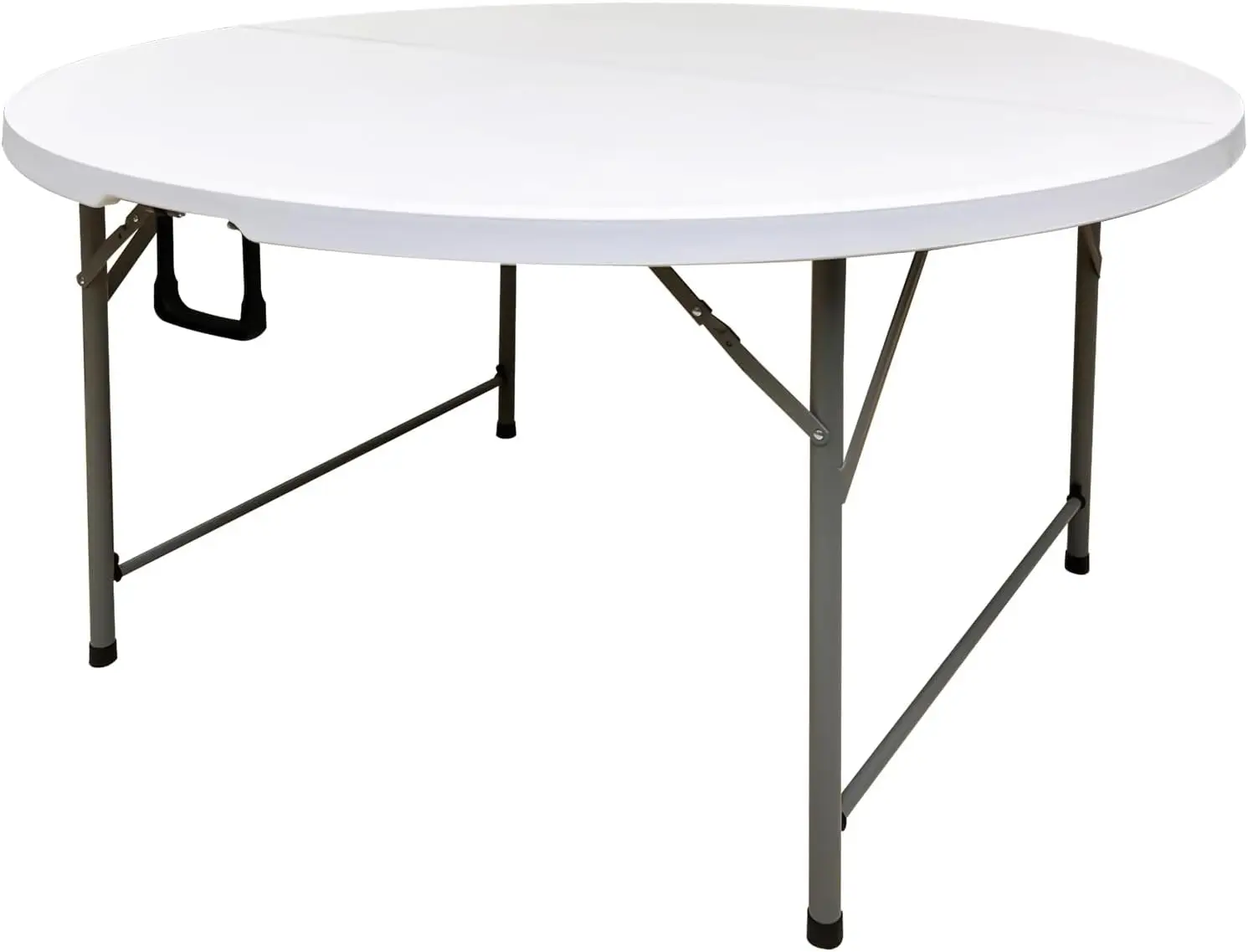 

4.5FT Round Table Round Folding Table 54 inches Bifold Round Table Plastic Dining Table Event Commercial Table for Wedding Party