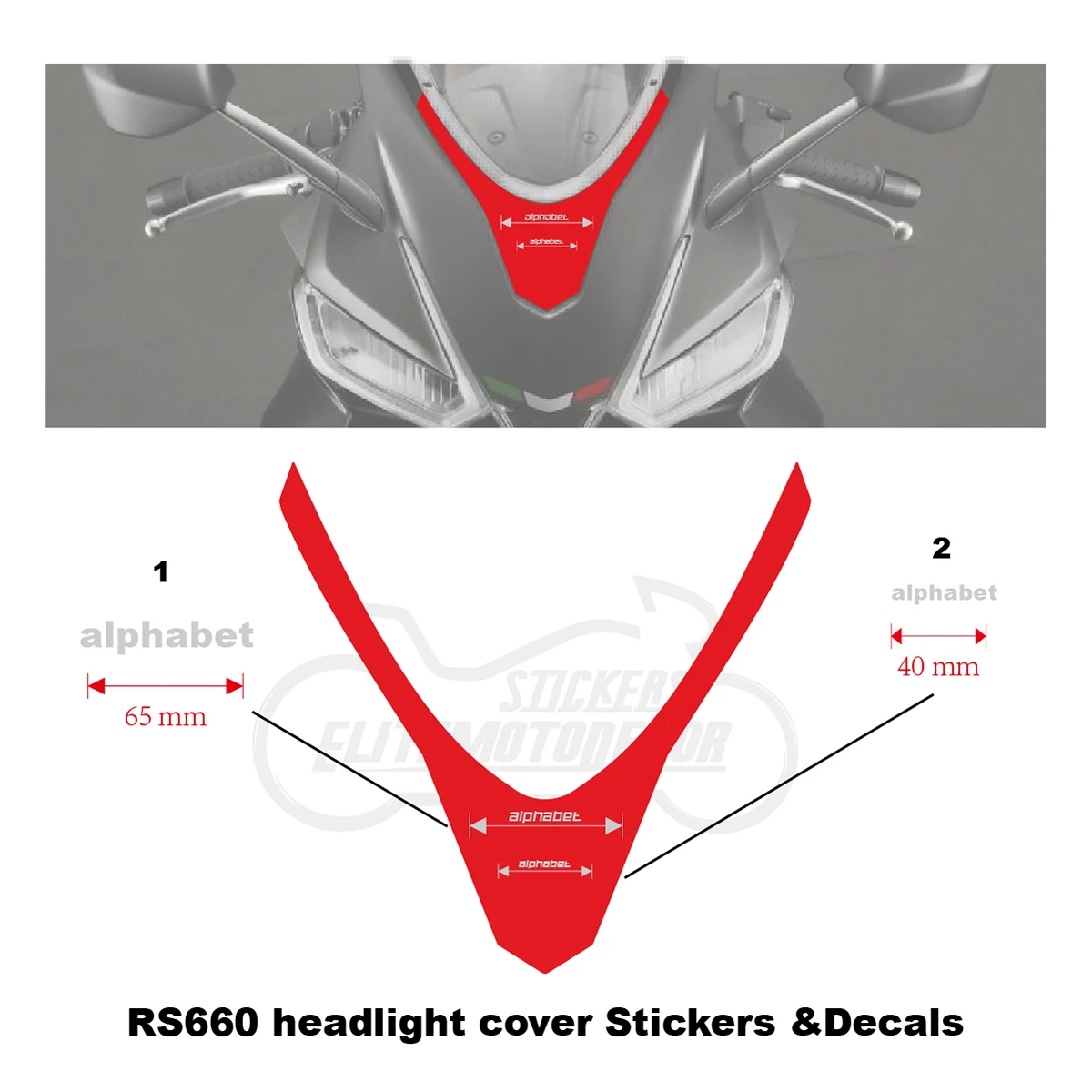 For Aprilia RS660 Front Fairing Sticker Kit Motorcycle Decals Protective Vinyl Wrap Windshield Graphics Easy Install Waterproof
