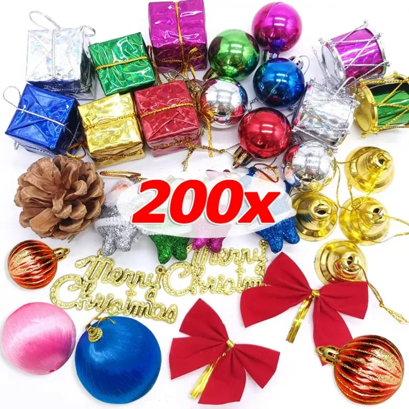

Оптовая продажа, набор рождественских украшений, подвеска в виде рождественской елки, мини-рождественская пенопластовая подарочная коробка, милый Санта-Клаус, рождественский шар, вечерние, домашний декор