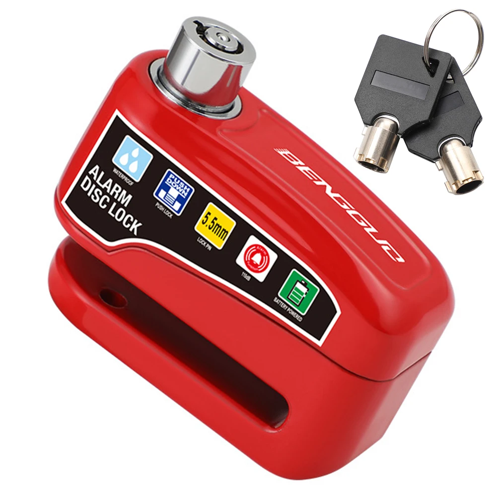 Motorfiets schijfblok alarmslot wiel schijfrem met sleutel moto scooter fiets waterdicht anti-diefstal hangslot motorfiets alarm