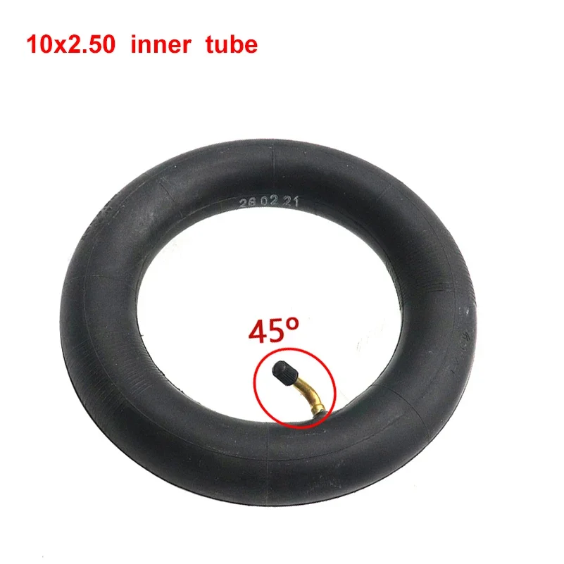 10X2.50 Inner Tube 10x2.5 Camera with Bent Valve 45 90 Degree for 10 Inch Baby Stroller Pram Scooter Electric Scooter Skateboard