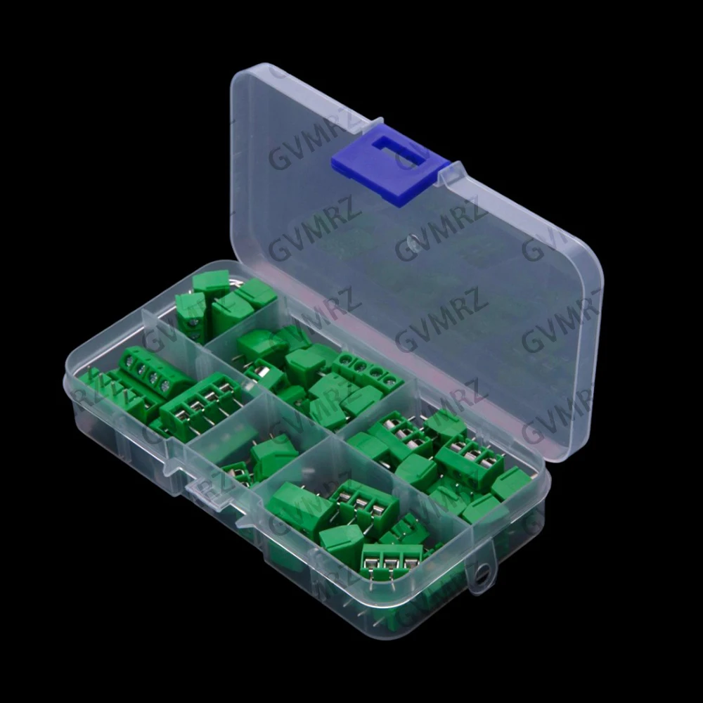 50PCS 5.0MM KF301 2P 3P 4P terminal blocks PCB splicing plug Green KF301-2P KF301-3P KF301-4P 5.0