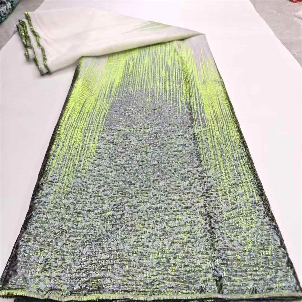 French Tulle Organza Mesh Brocade Lace Fabric High Quality Color Bombing gilding Jacquard Tissue For Nigeria Dresses OR46221