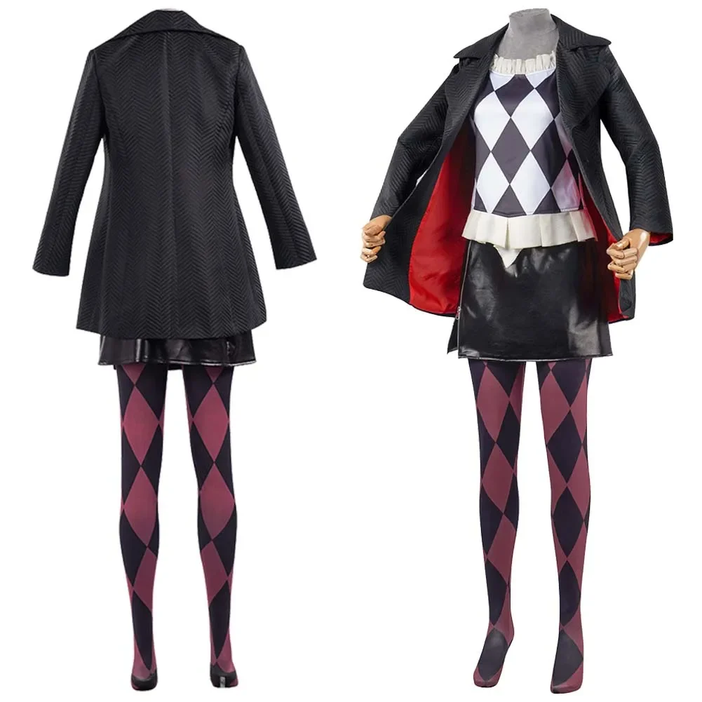 Quinzel-Super Villain Cosplay Costume para Mulher, Vestuário Fantasia, Disfarce, Fantasia, Filme 2, Representação, Fantasia, Adulto, Mulher, 2021