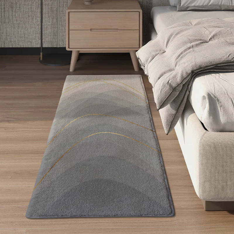 

Modern Light Luxury Fluffy Thickened Carpet Bedside Bedroom Waterproof Non Slip Carpets Living Room Large Area Geometric Rug