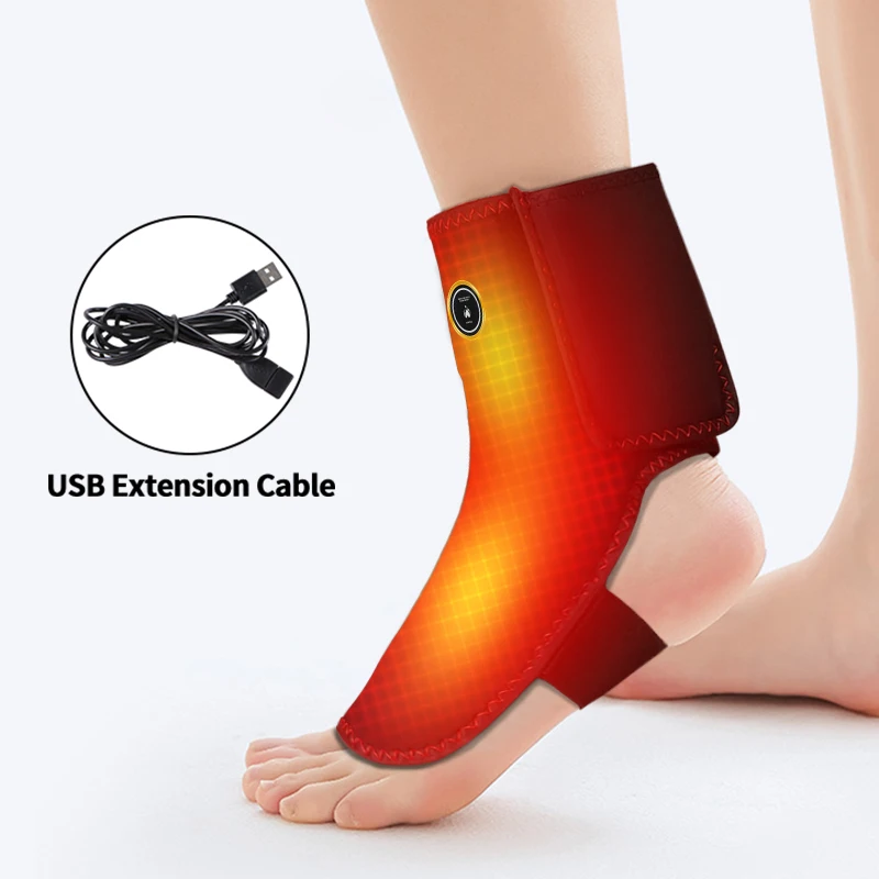 

Electric Foot Heat Massager USB Powered 3 Massage Functions Ankle Sprain Relief Vibration Relaxation Ankle Protection Home Use