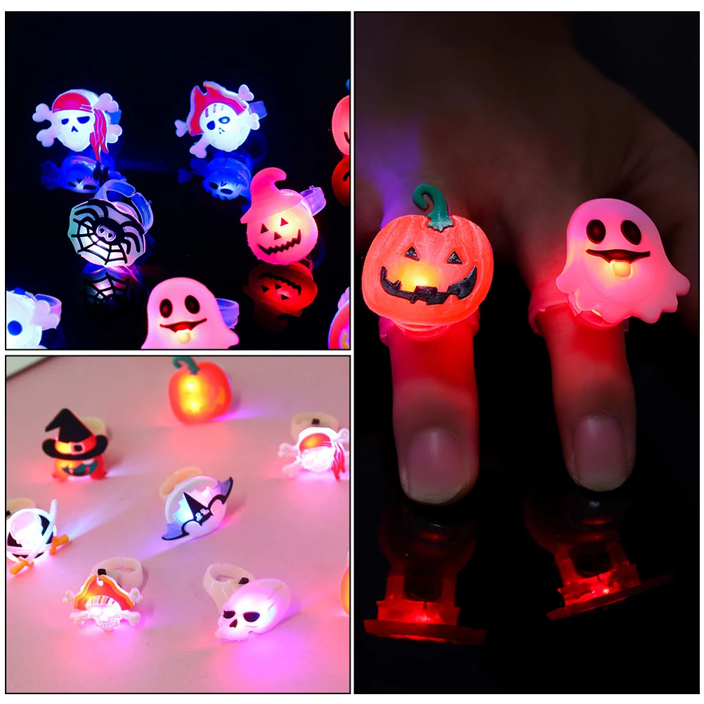 

9Pcs Shiny PVC Halloween Finger Toys Soft Decorative Assorted Color Rubber Accessories for Parties
