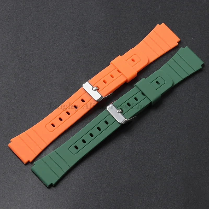حزام ساعة سيليكون ل كاسيو F-91W W-800H 18 مللي متر ل W800H SGW400 F84 F105/108 A158/168 AE1200/1300 أساور مطاطية رياضية للرجال #4