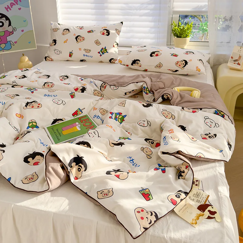 New Cartoon Crayon Shin-chan Cute Mother-baby Grade Double Cotton Summer Washed Cotton Soybean Fiber Small Quilt Jewelry