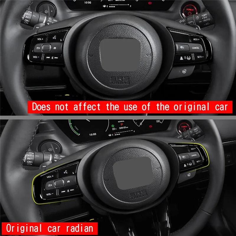 Classy-Car Glossy Black Steering Wheel Panel Cover Trim Decoration Frame Sticker Parts Component For Honda Vezel HR-V HRV 2021 2