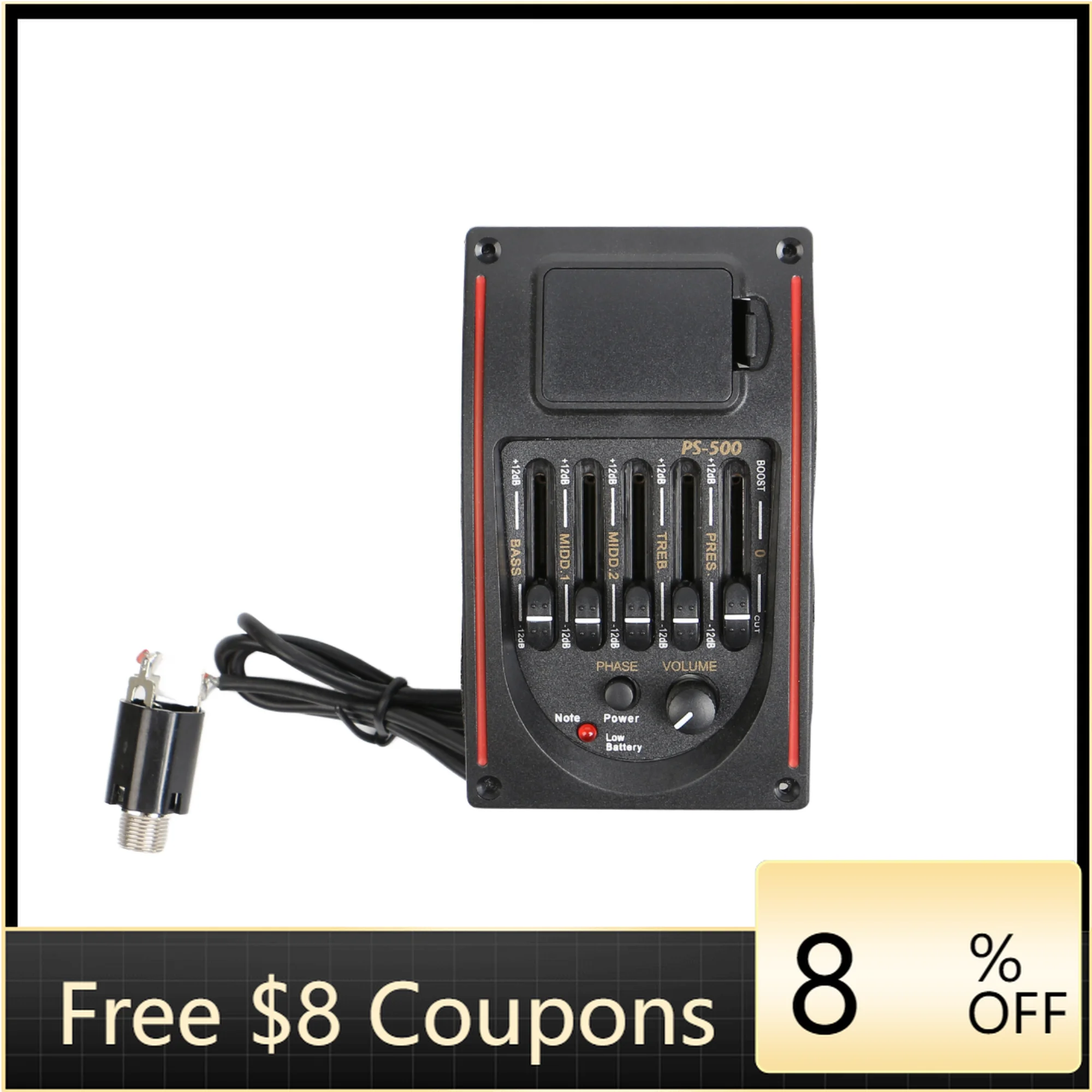 

STLF Professional 5-Band EQ Acoustic Guitar Bass Preamp with LCD Tuner LC-5 Equalizer Pickup Made of Durable Plastic