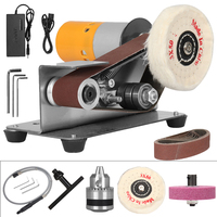 SI FANG Mini Electric Belt Sander with Adjustable Speed 10PCS Belt Set DIY Cutter Edge Sharpener Polishing Machine 110V/220V