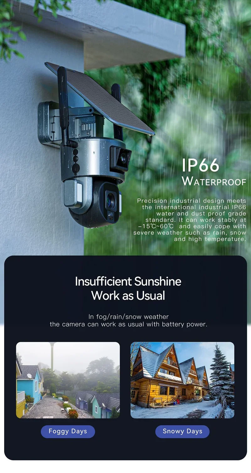 YYHC-solar poweredcctv 4g wif camera  dual lens  6MM 4X 10X Zoom 4K  IP PTZ Solar Wireless Security solar  Camera