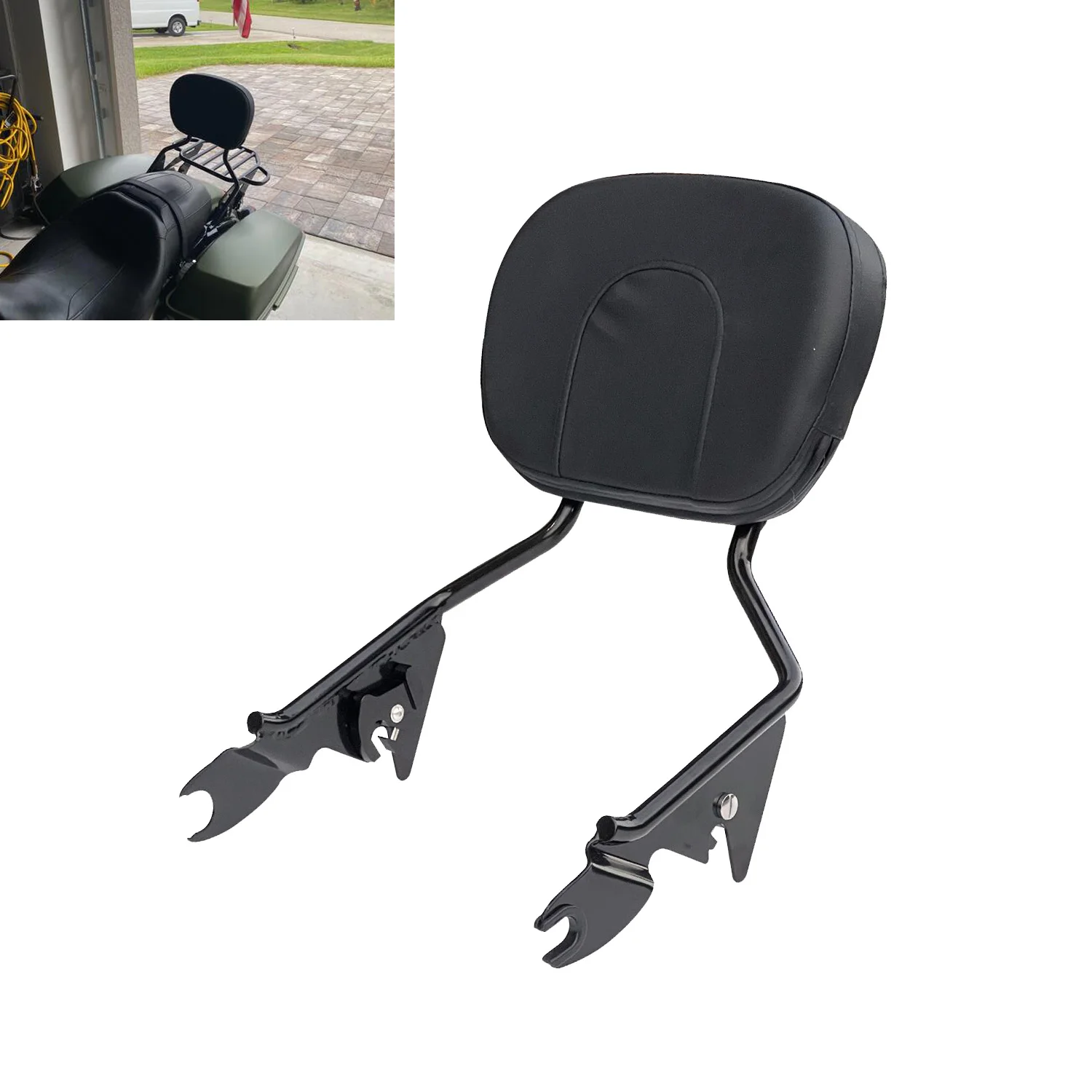 Detachable Quick Passenger Release Sissy Bar Backrest For Harley Road Glide Street Glide Road King Electra Glide Ultra 2009-UP