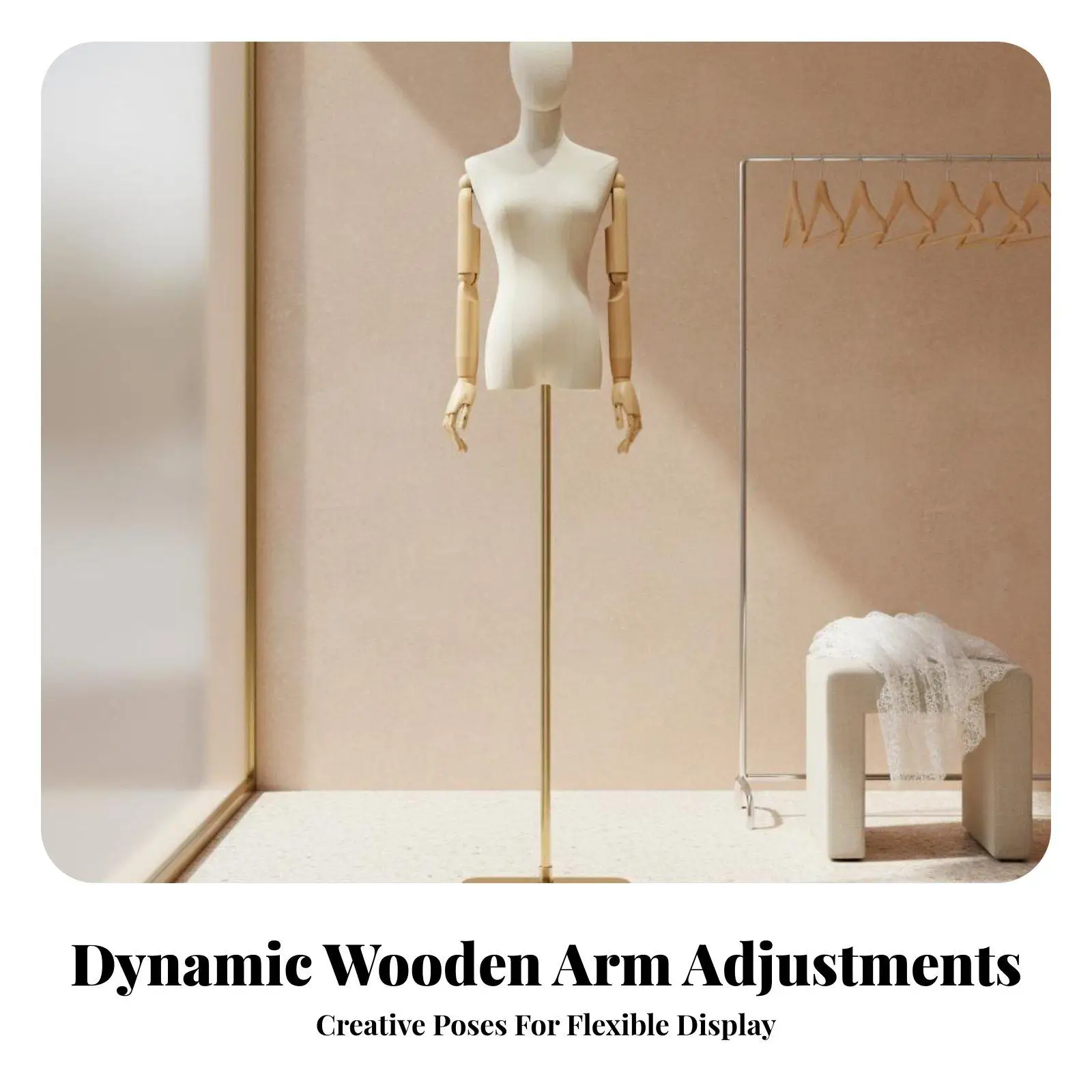 Mannequin Torso Pinnable Linen Surface for Window Merchandising