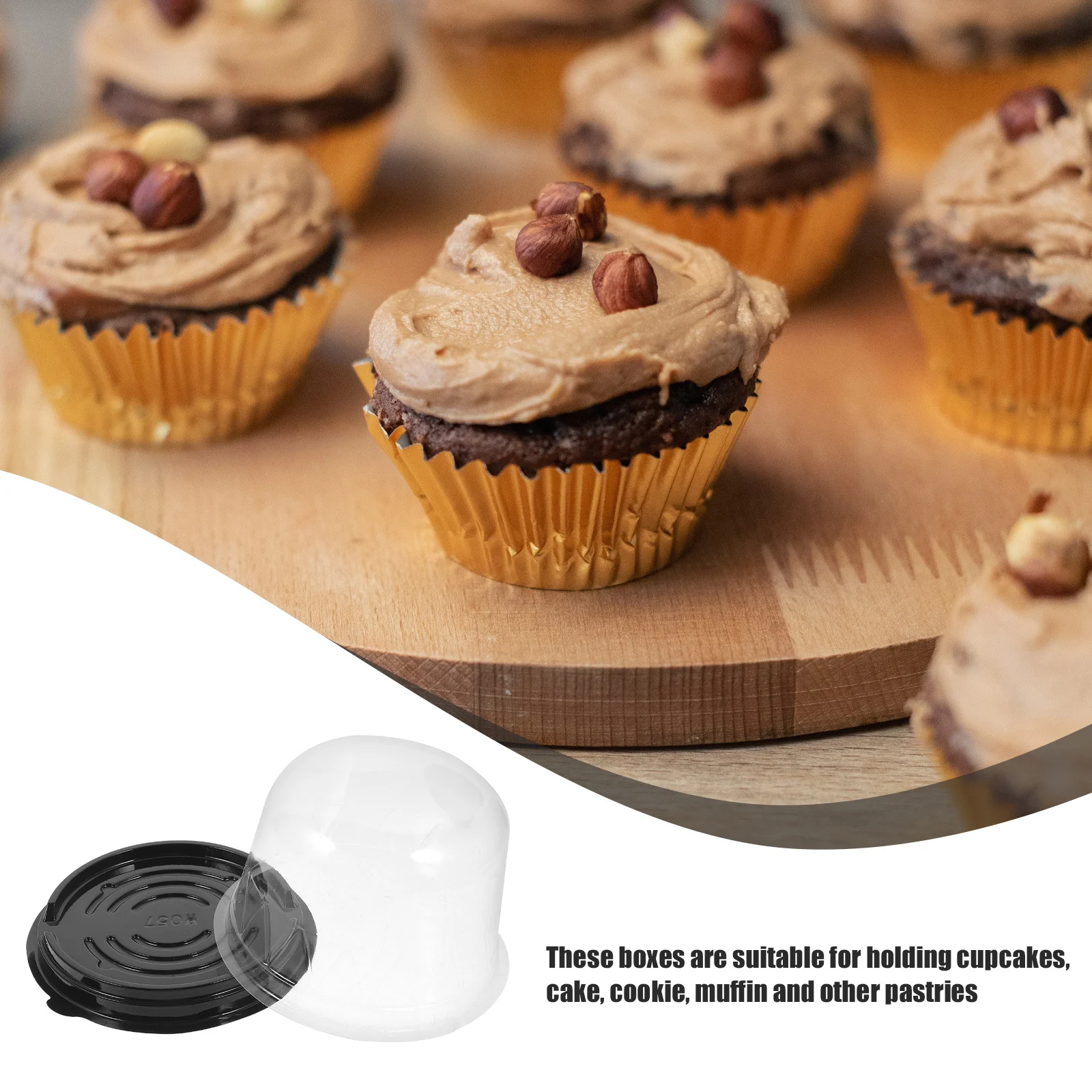 

50pcs Cake Box Clear Plastic Containers Favor Boxes Transparent Cake Carrier Lightweight Food