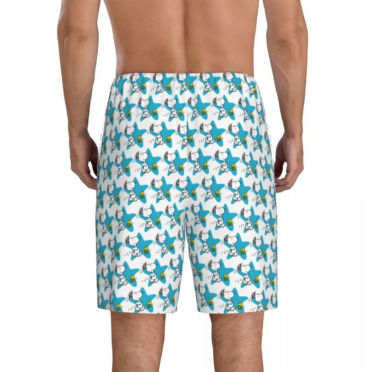 Custom Print Manga Snoopy Woodstock Cartoon Hund Pyjama Shorts Herren Nachtwäsche Hose Schlaf Short Pjs mit Taschen