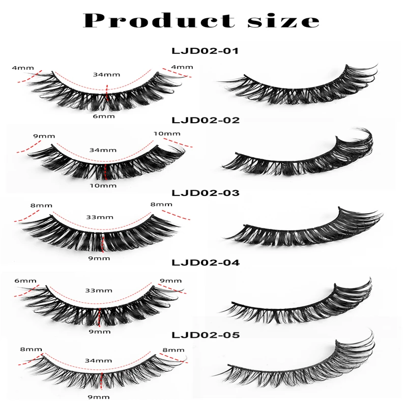 10 Pairs Russian Roll False Eyelashes Natural Lightweight Perfect Curl Reusable Eyelash Extensions for Suitable Care