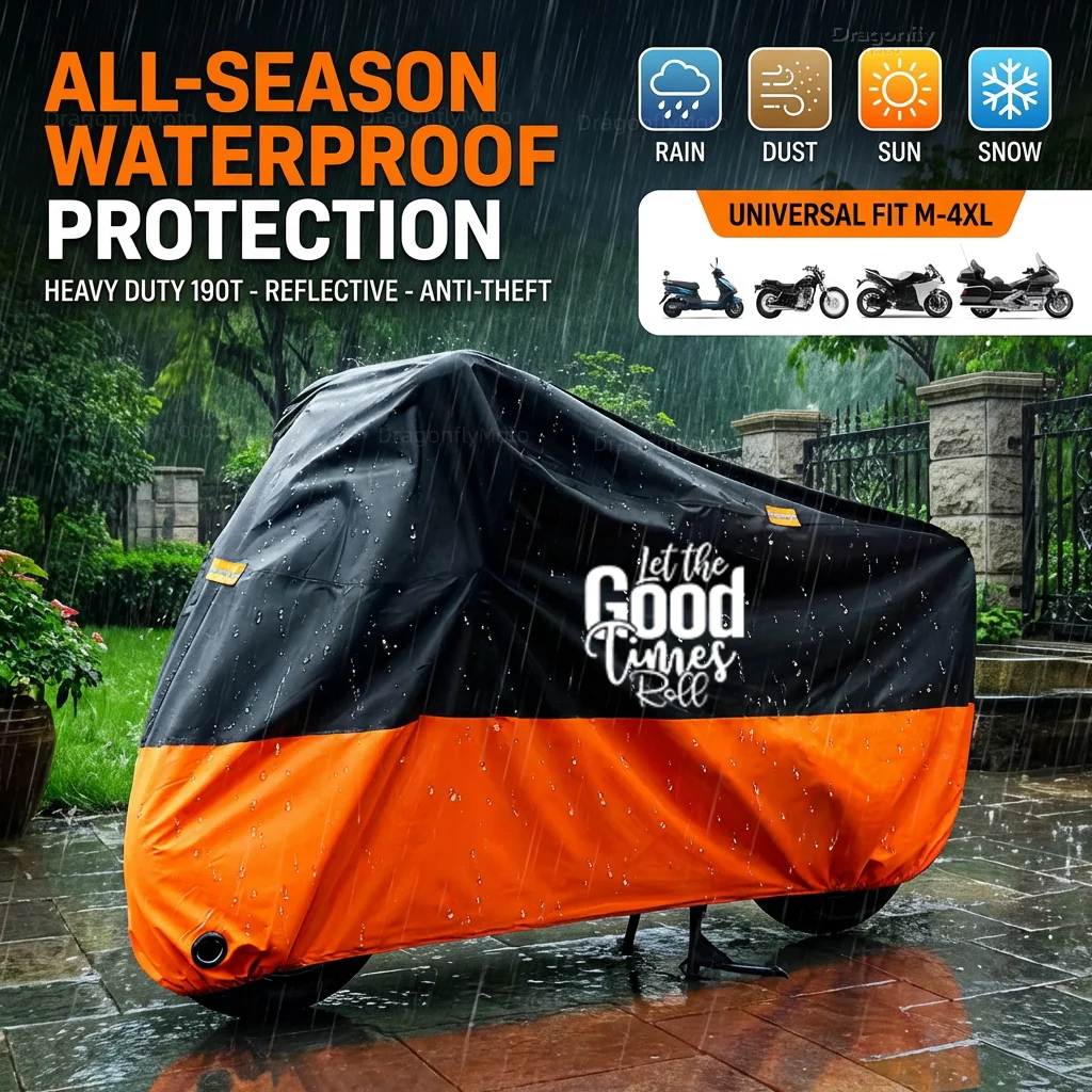 For Kawasaki Ninja H2 H2R Zx6R Zx12R 400 650 1000 Zx9R Motorcycle Cover Thick 210D Waterproof Outdoor Uv Protective Dust Rain