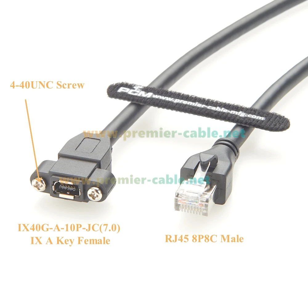 IX40G-A-10P-JC(7.0) IX A Key to RJ45 Shielded Cable IX Inline Jack With Screw 10Gbps Cat6A Ethernet Industrial Camera Cable
