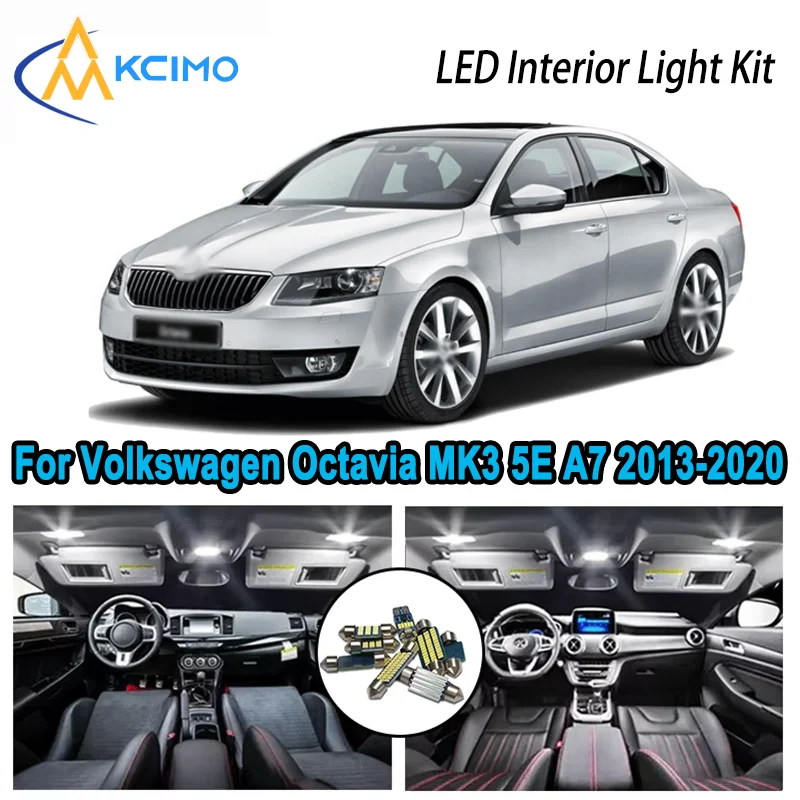 

Premium Variant LED Interior Kit for Volkswagen Octavia MK3 5E 2013-2020 Dome Map Trunk Lamps Error Free Automotive Lighting