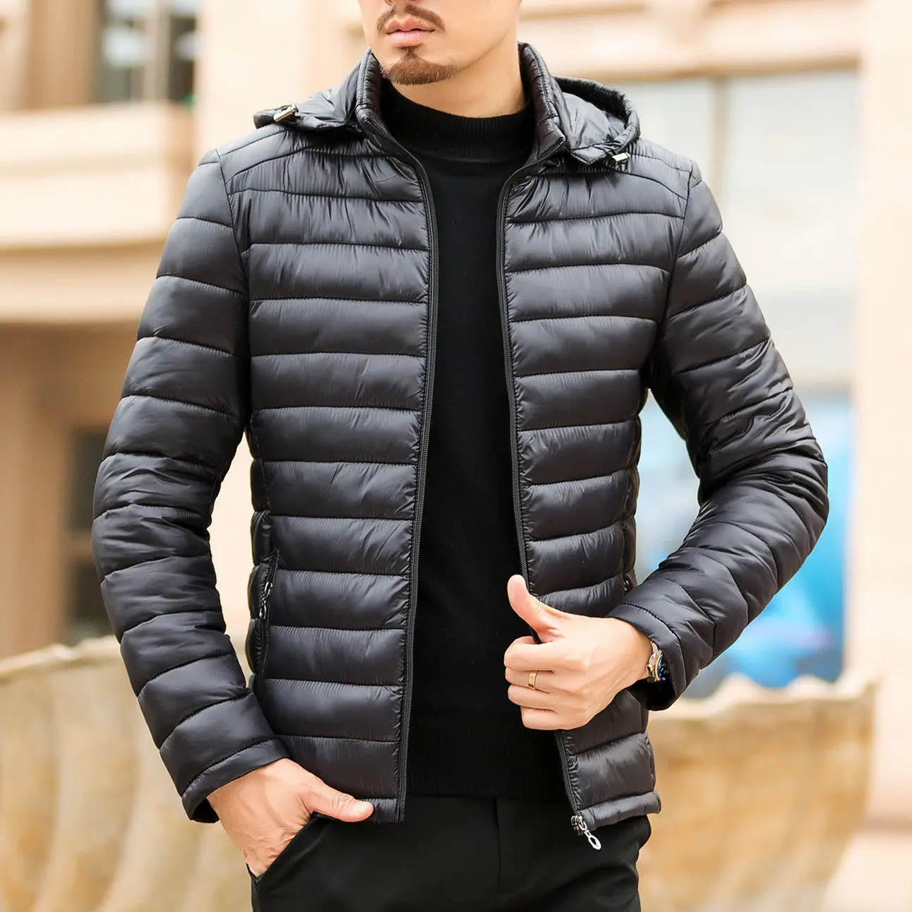 

Fall/winter Men Down jacket Fashion Men Jackets Solid Color Short Trend Casual Slim Duck Down Jacket Men Clothing