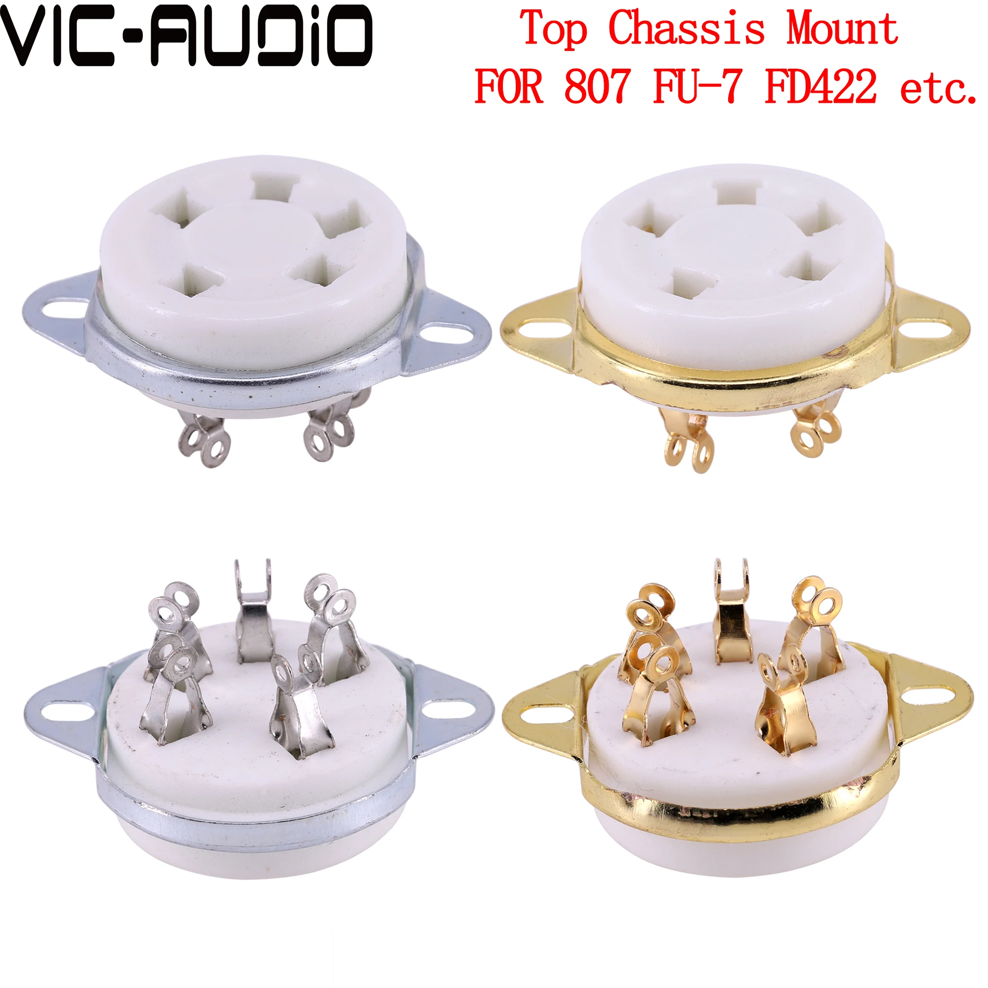 1PC U5A 5PIN Tube Socket Ceramic GZC5-2 Valve Tube Base Chassis Mount For FD422 WE272A FU-7 807 Vacuum Tube AMP Vintage Audio