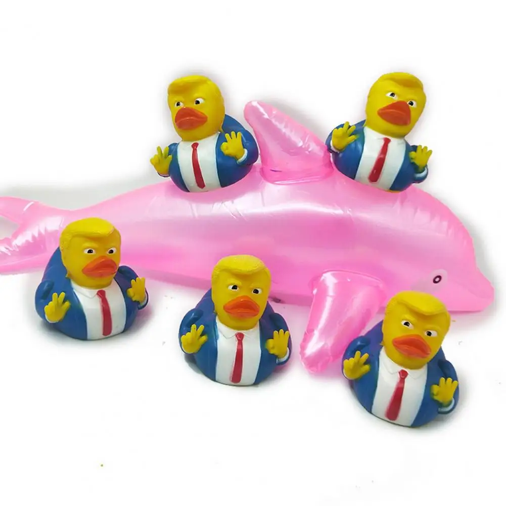 Floating Game Duck Suit-wearing Rubber Duck Funny Trump Rubber Duck Bath Toys for Kids Puncture-resistant for Pools for Children