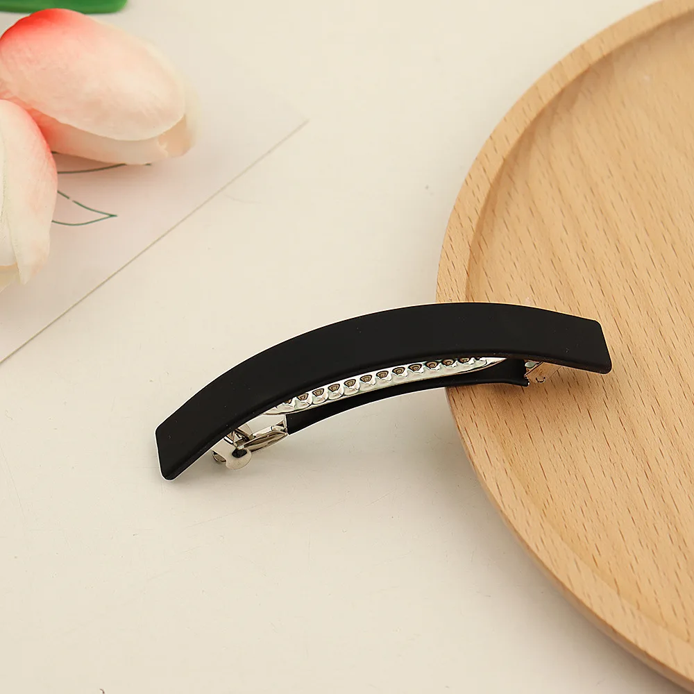 الكورية موضة مات البلاستيك مقاطع الشعر رقيقة قوس على شكل المشابك بسيطة بلون دبابيس الشعر النساء أنيقة بوبي دبابيس أغطية الرأس