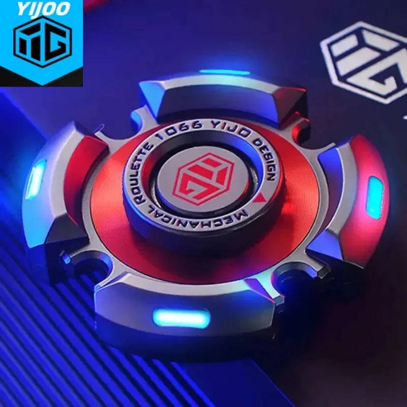 Fidget Spinners for Adults and Kids Stress Anxiety ADHD Relief Figets Toy Metal Finger Hand Spinner Toys with Luminous Light